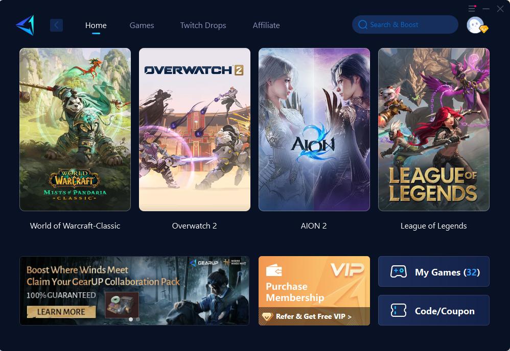 GearUP Booster supported games
